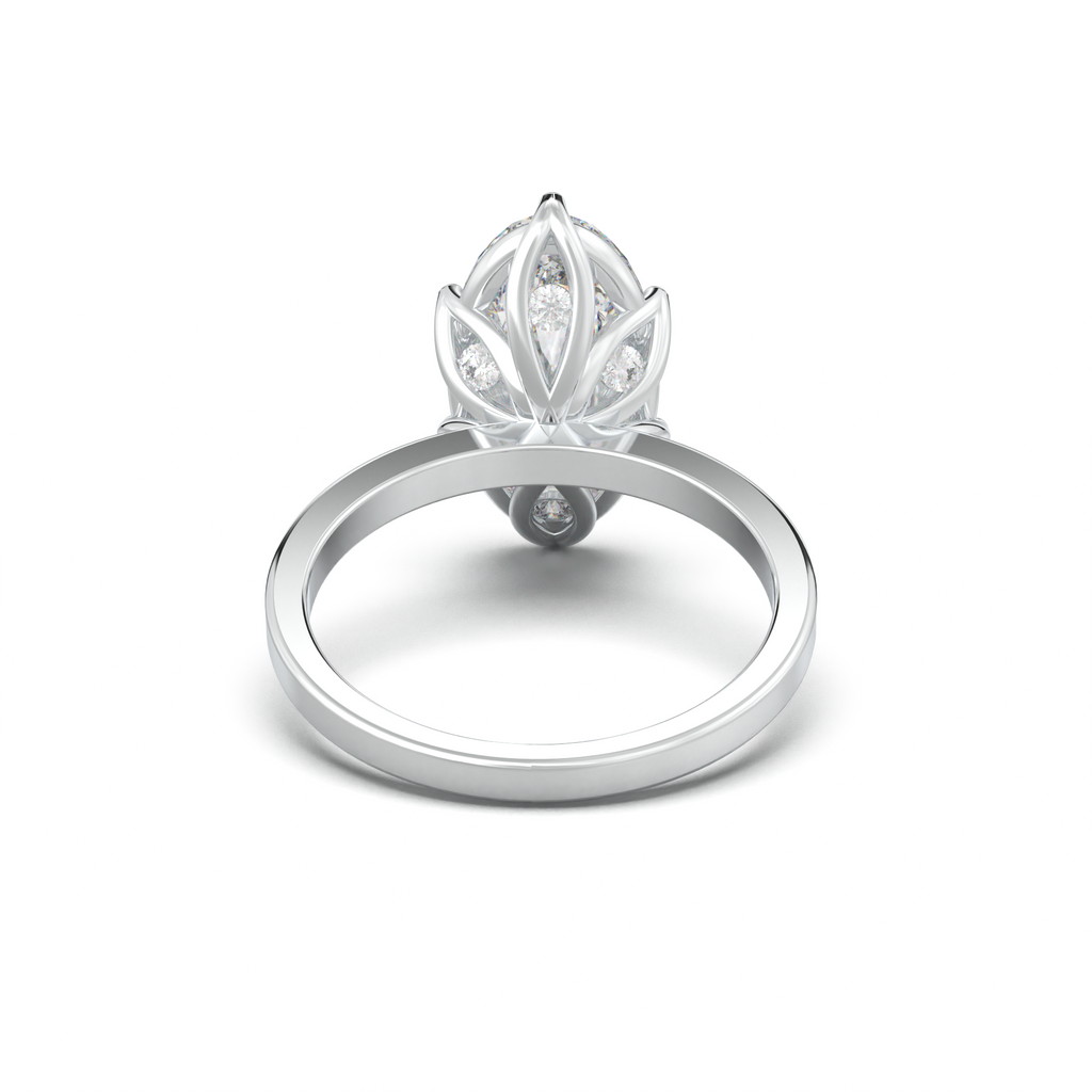 Oval Diamond-Accent Gallery Engagement Ring