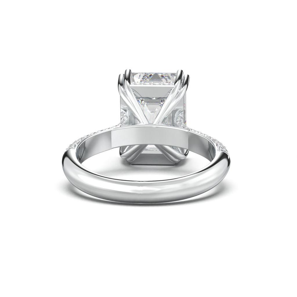 Emerald Double Pavé Engagement Ring
