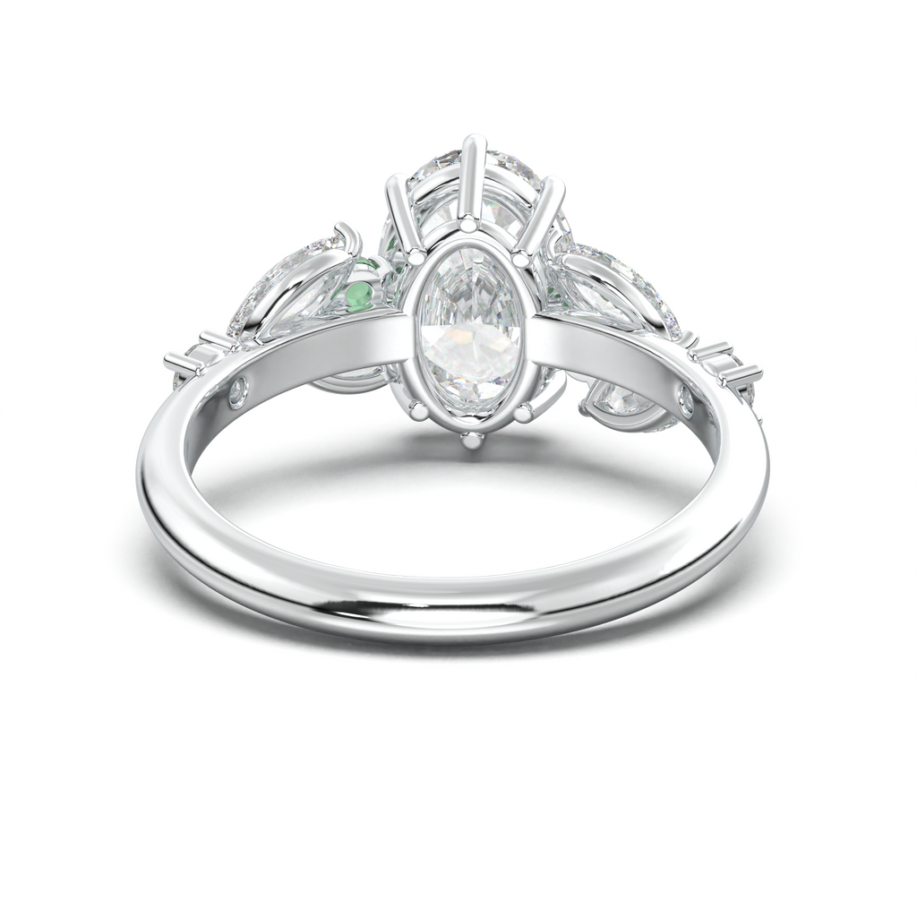 Oval Marquise-Accent Engagement Ring
