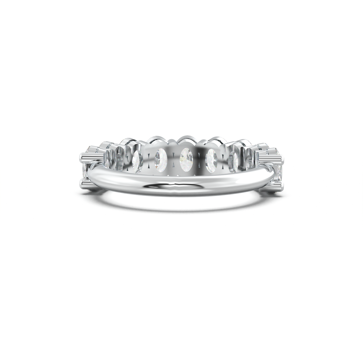 Nine-Oval Half-Eternity Wedding Band