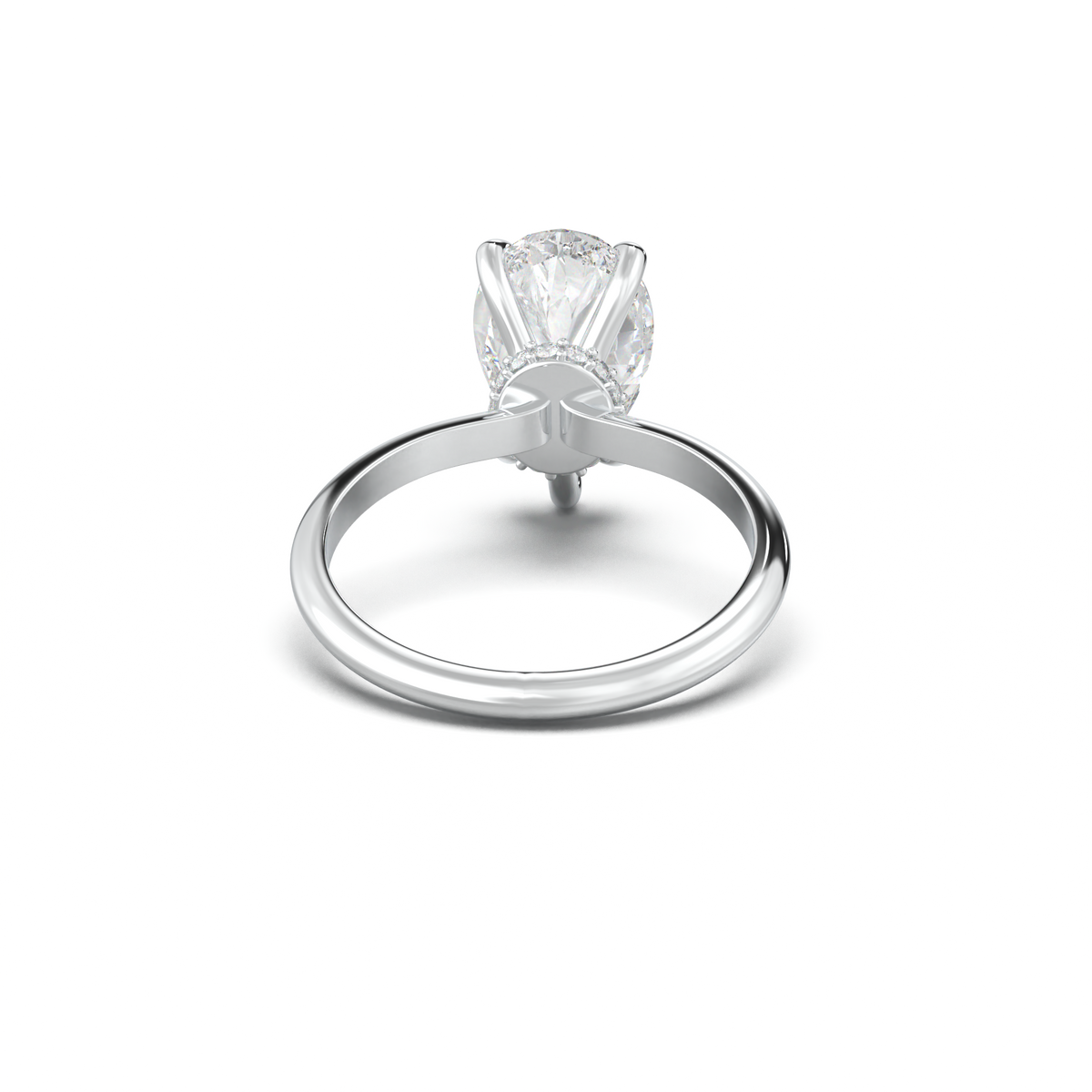 Pear Hidden Halo Engagement Ring