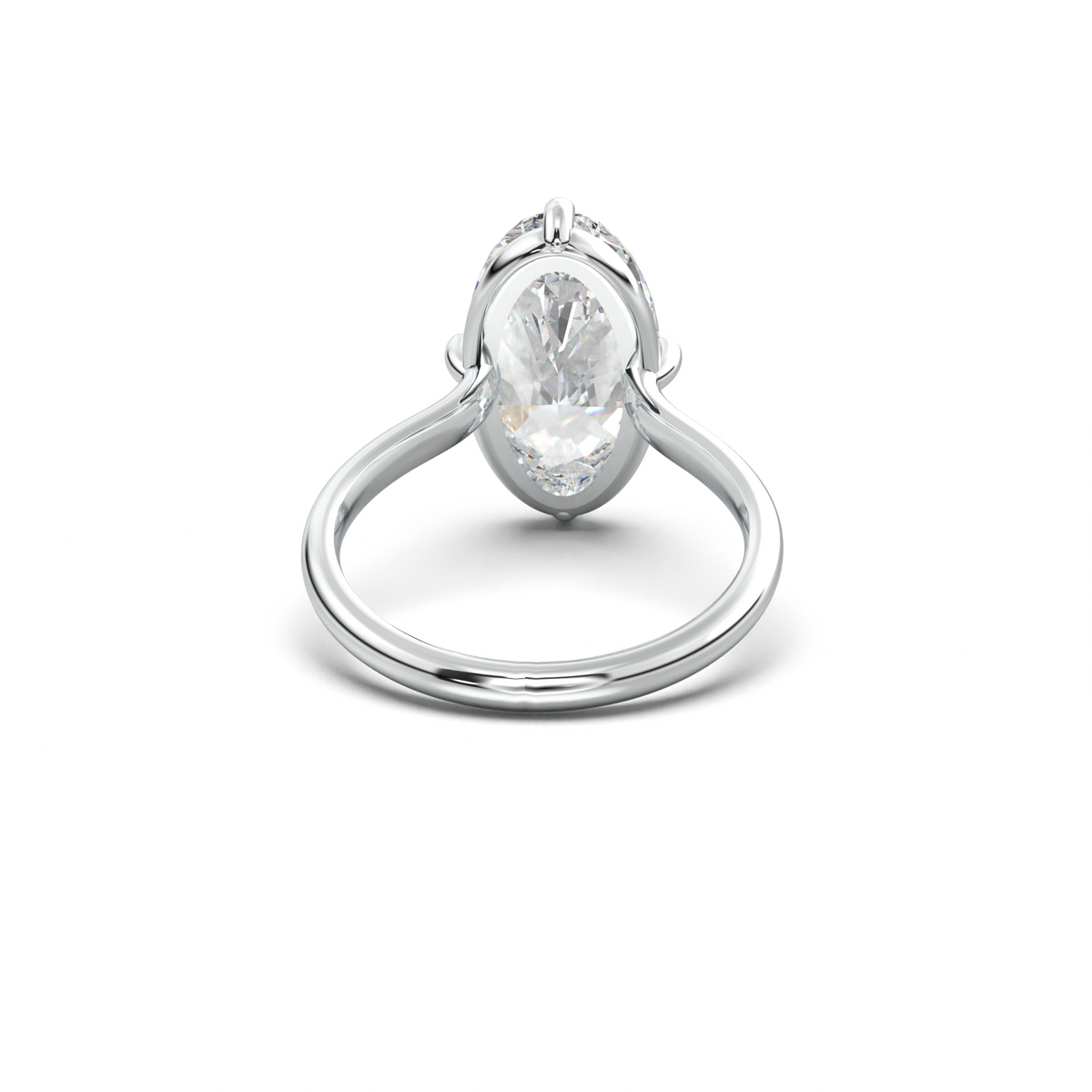 Elongated Moval Solitaire Engagement Ring