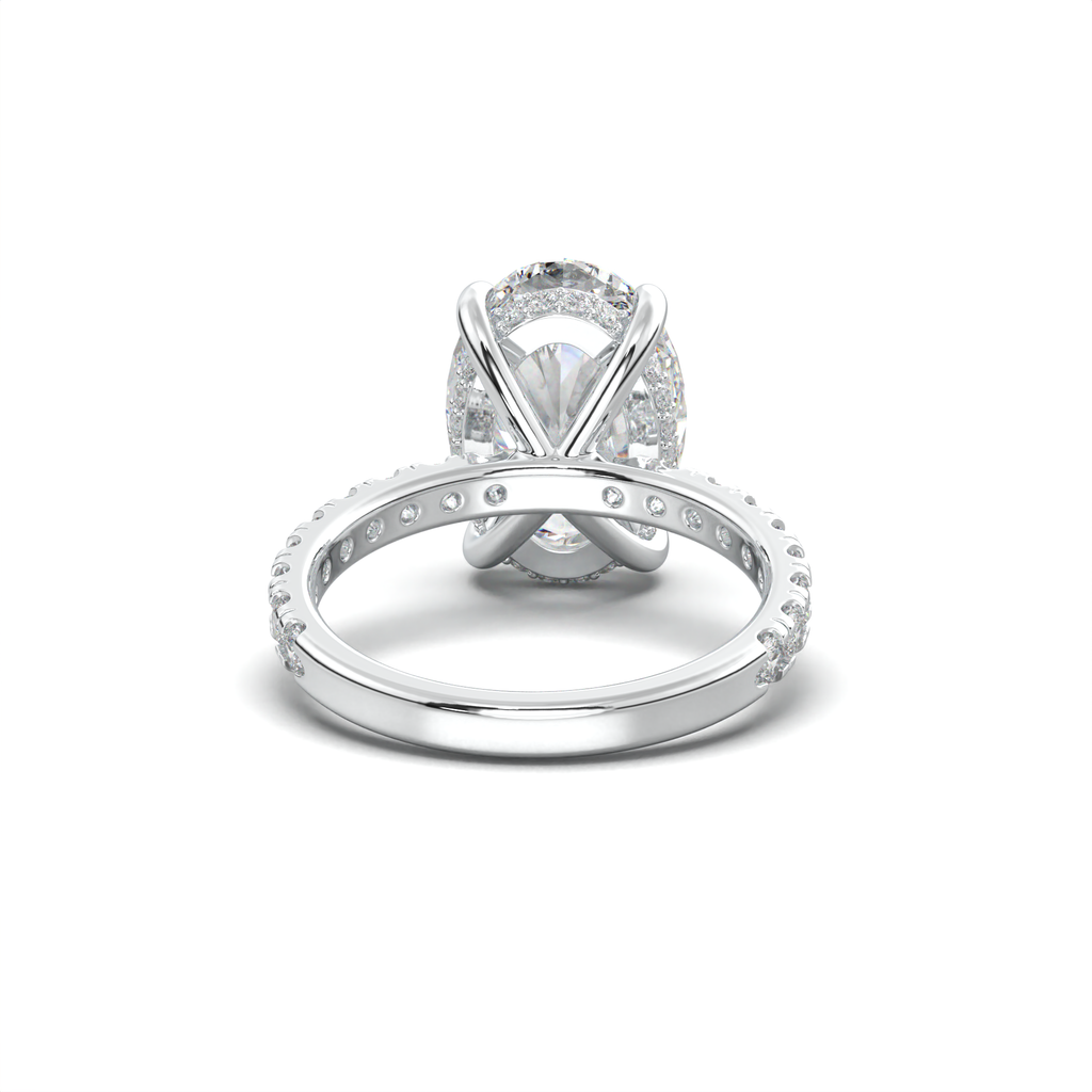 Oval Pavé Hidden Halo Engagement Ring