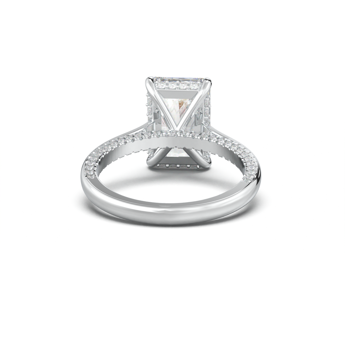 Radiant Pavé Hidden Halo Engagement Ring