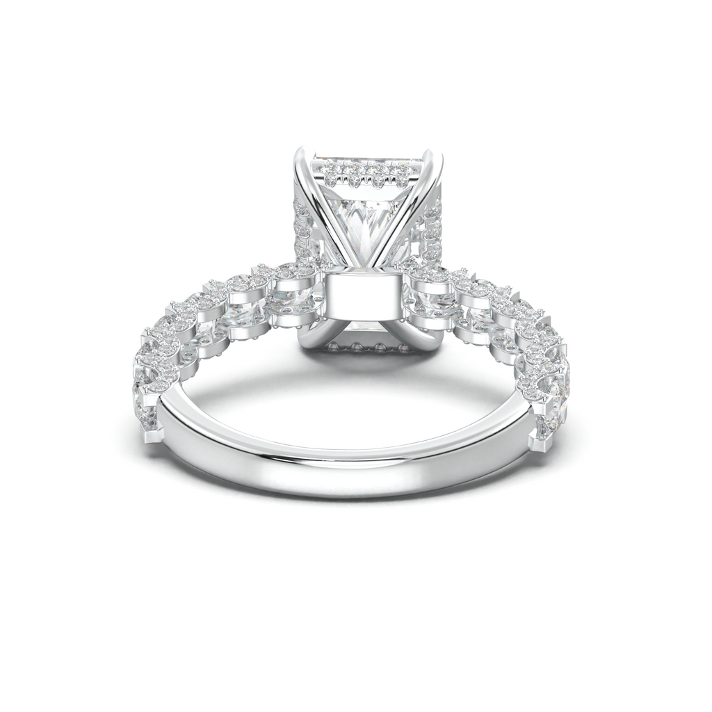 Radiant Diamond Band Engagement Ring