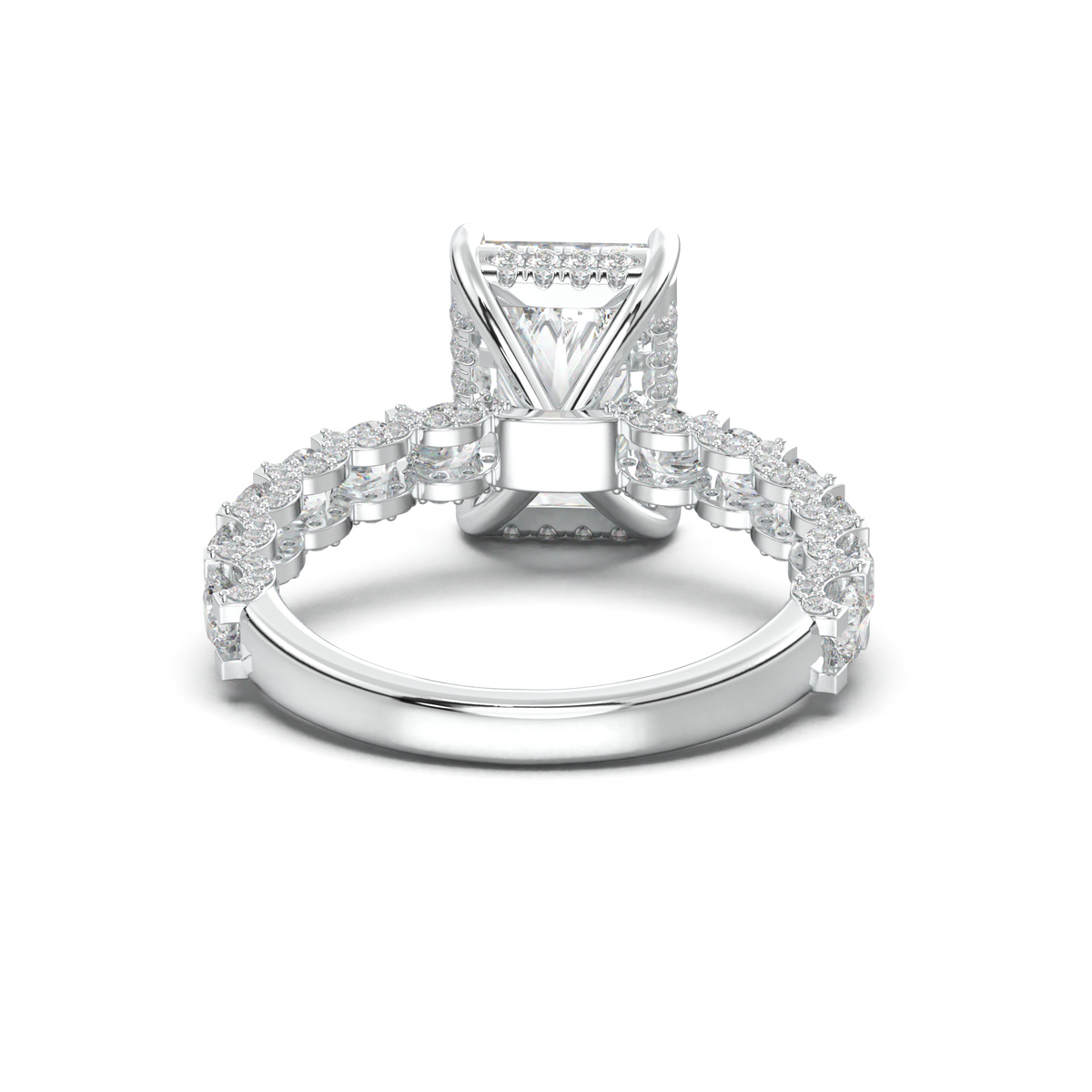 Radiant Diamond Band Engagement Ring