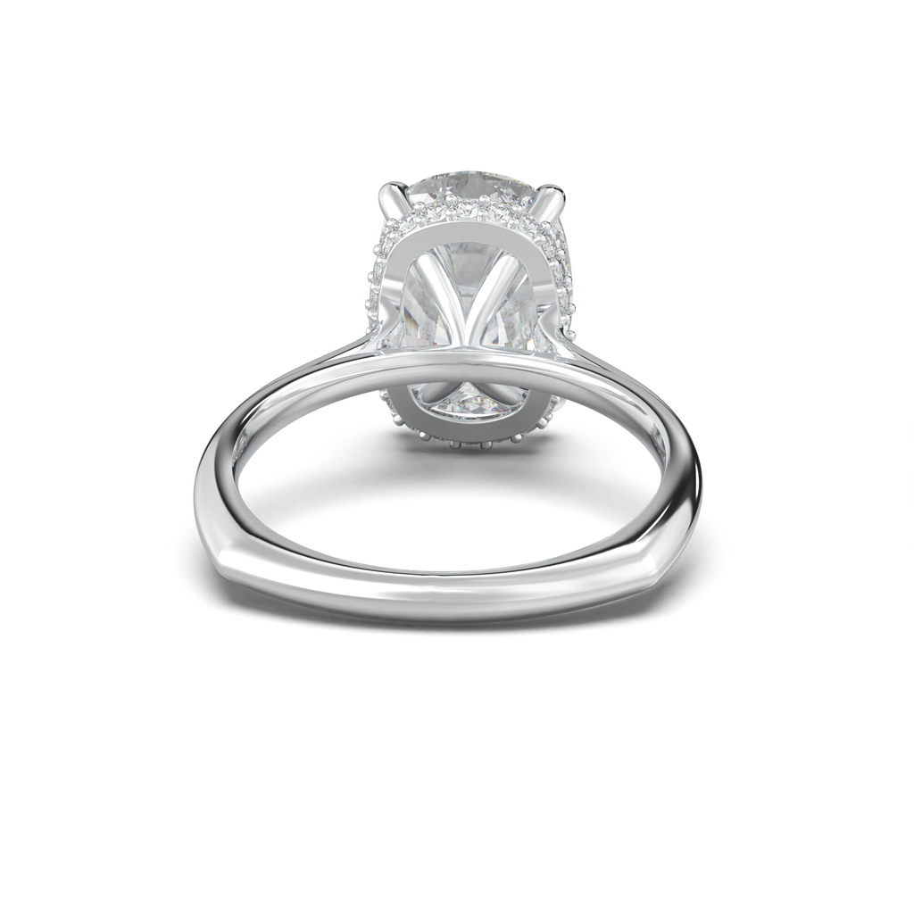 Cushion Hidden Halo Engagement Ring