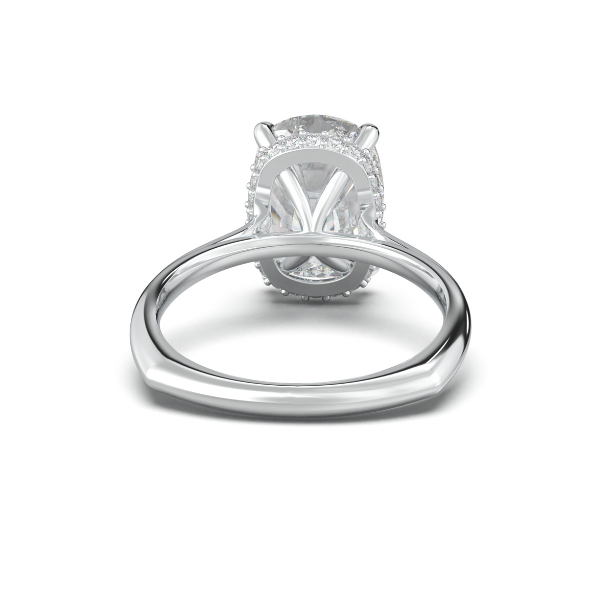 Cushion Hidden Halo Engagement Ring