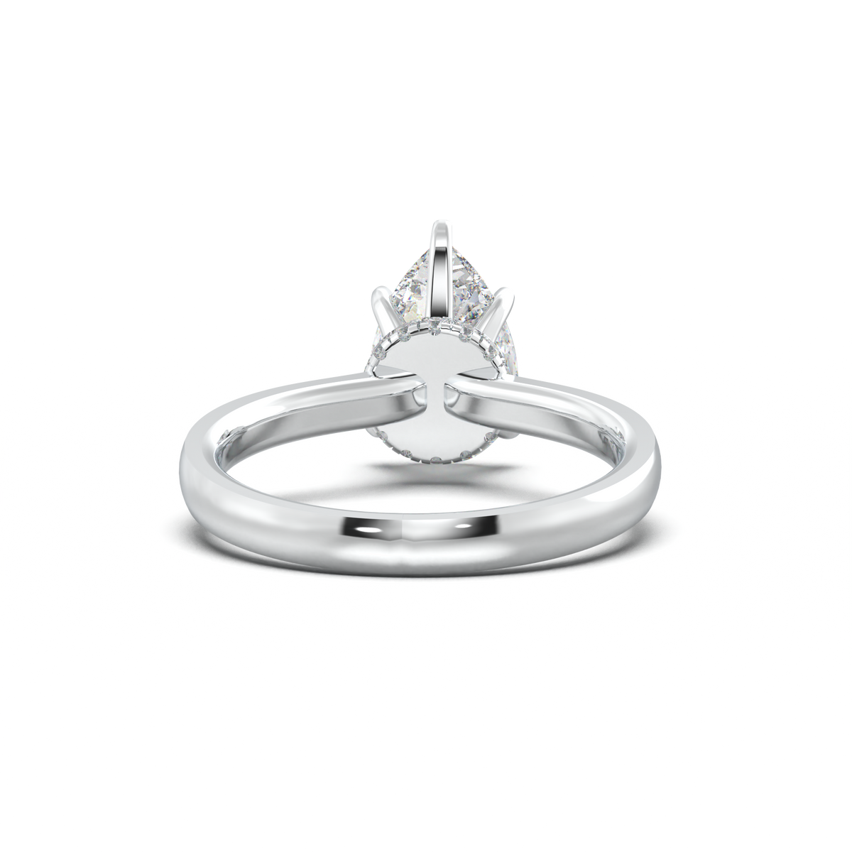 Cushion Hidden Pavé Engagement Ring