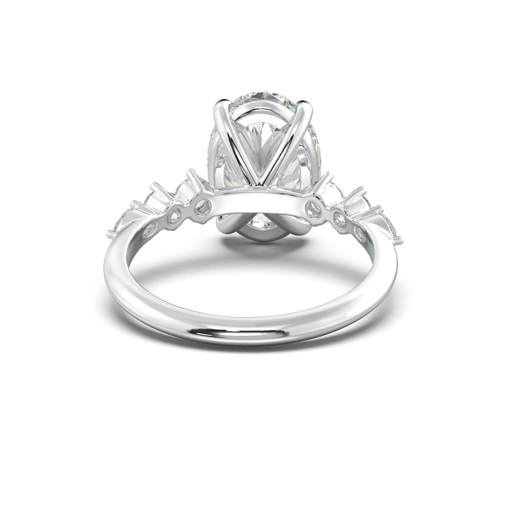 Oval Pear-Accent Engagement Ring