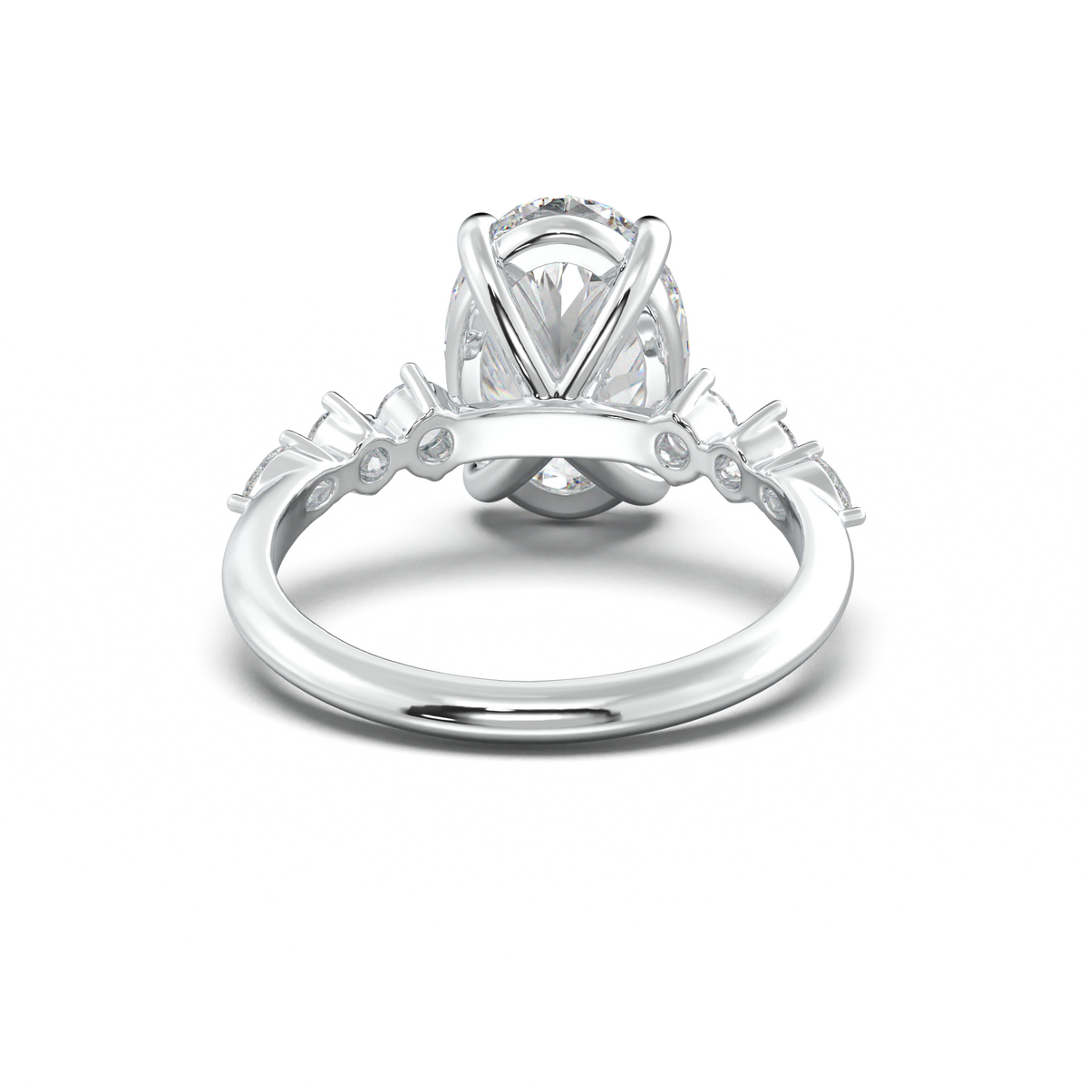 Oval Pear-Accent Engagement Ring