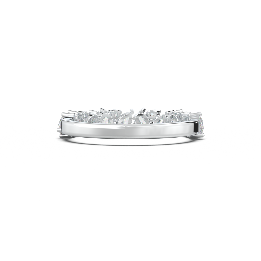 Alternating Pear & Round Half-Eternity Wedding Band