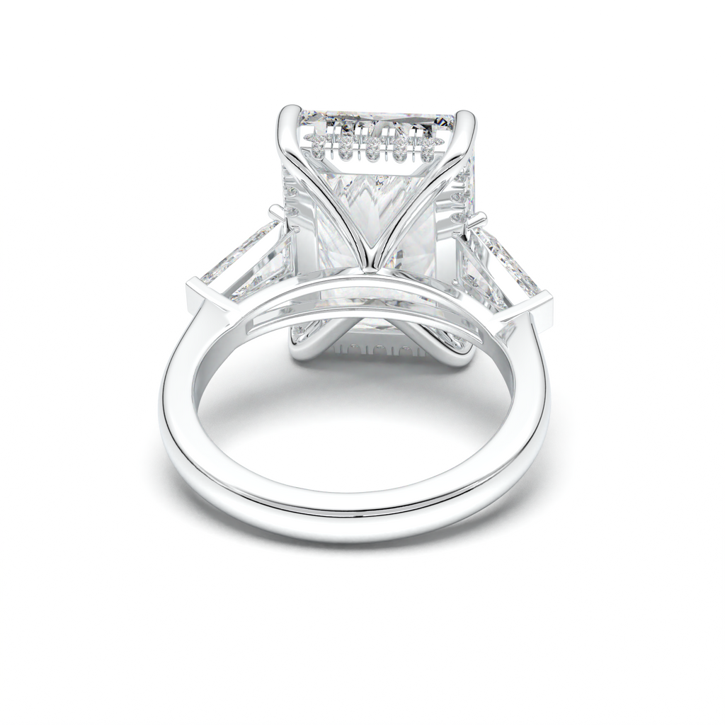 Radiant Baguette Hidden Halo Engagement Ring