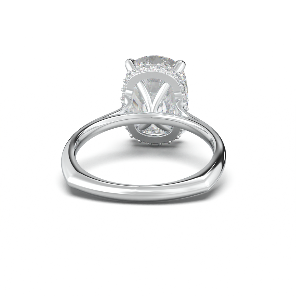 Cushion Hidden Halo Engagement Ring