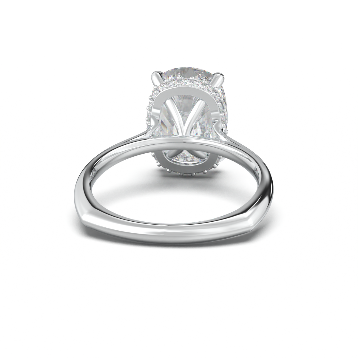 Cushion Hidden Halo Engagement Ring