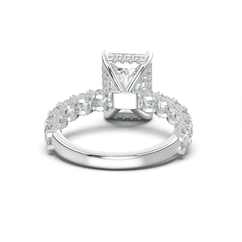 Radiant Diamond Band Engagement Ring