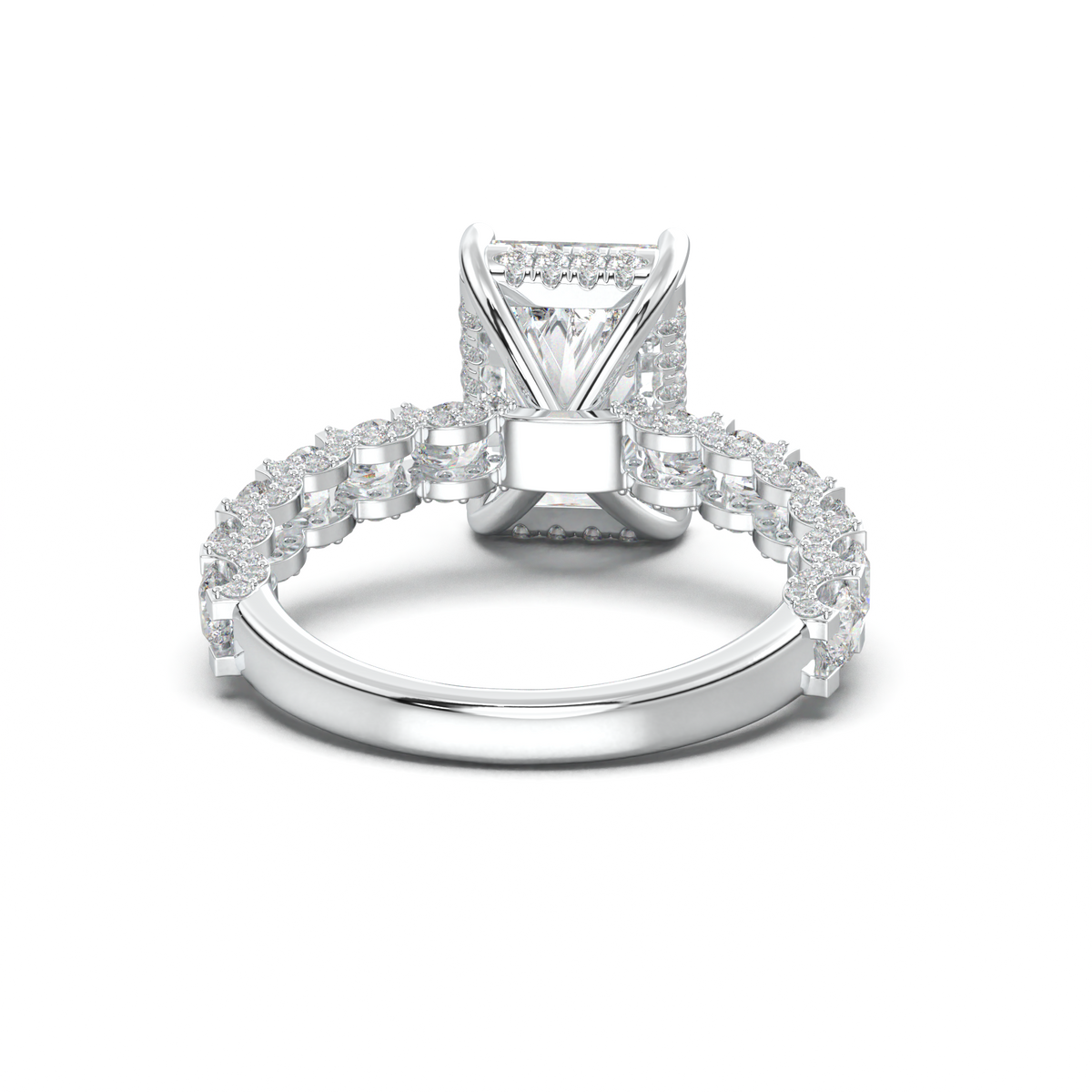 Radiant Diamond Band Engagement Ring