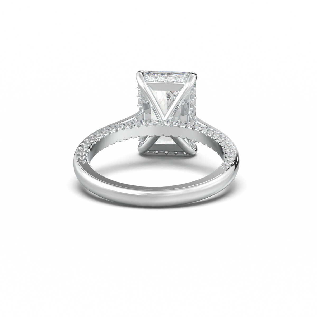Radiant Pavé Hidden Halo Engagement Ring