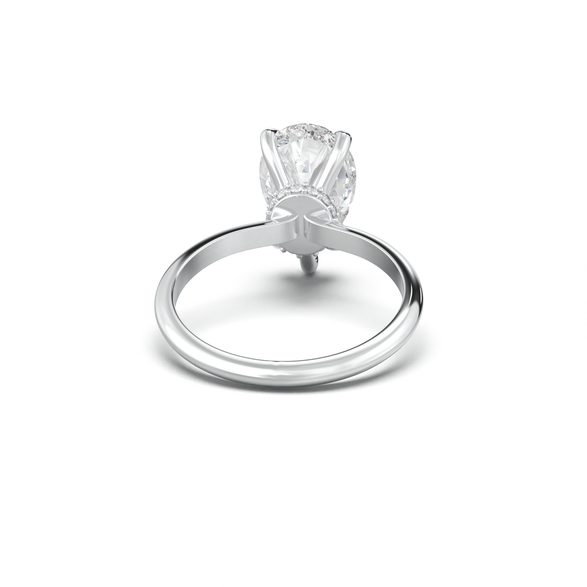 Pear Hidden Halo Engagement Ring