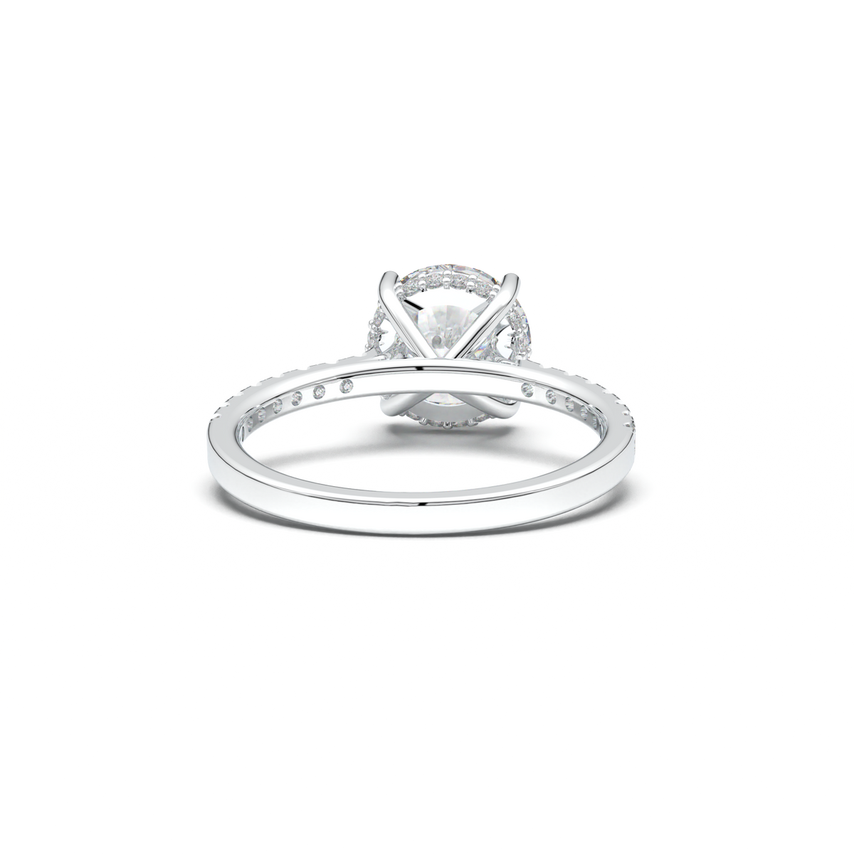 Round Pavé Engagement Ring