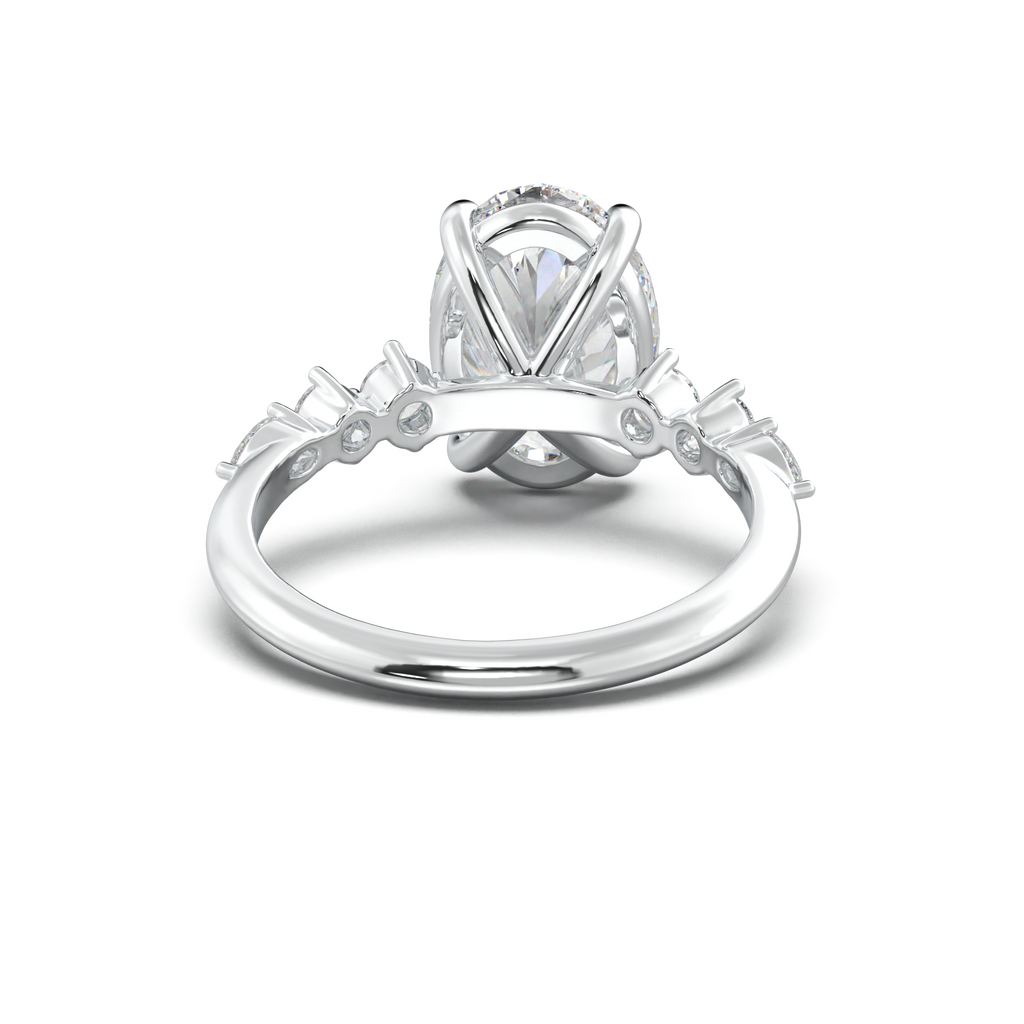 Oval Pear-Accent Engagement Ring