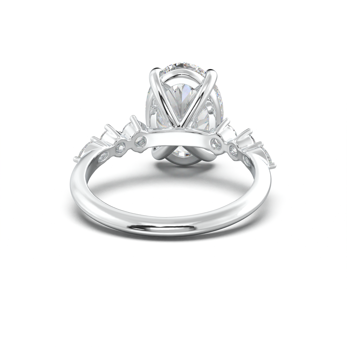Oval Pear-Accent Engagement Ring