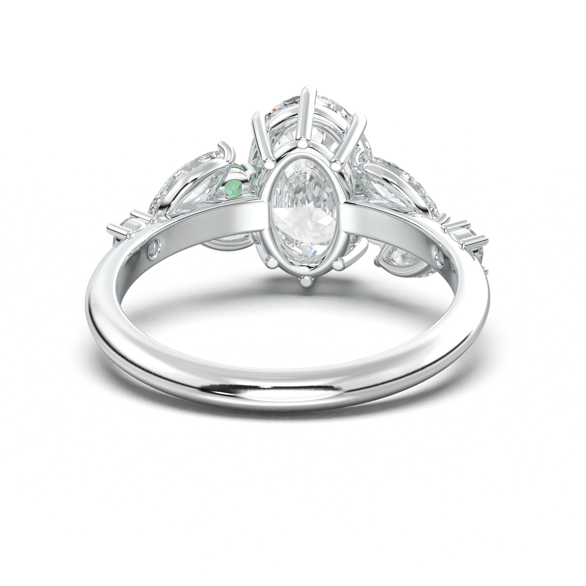 Oval Marquise-Accent Engagement Ring