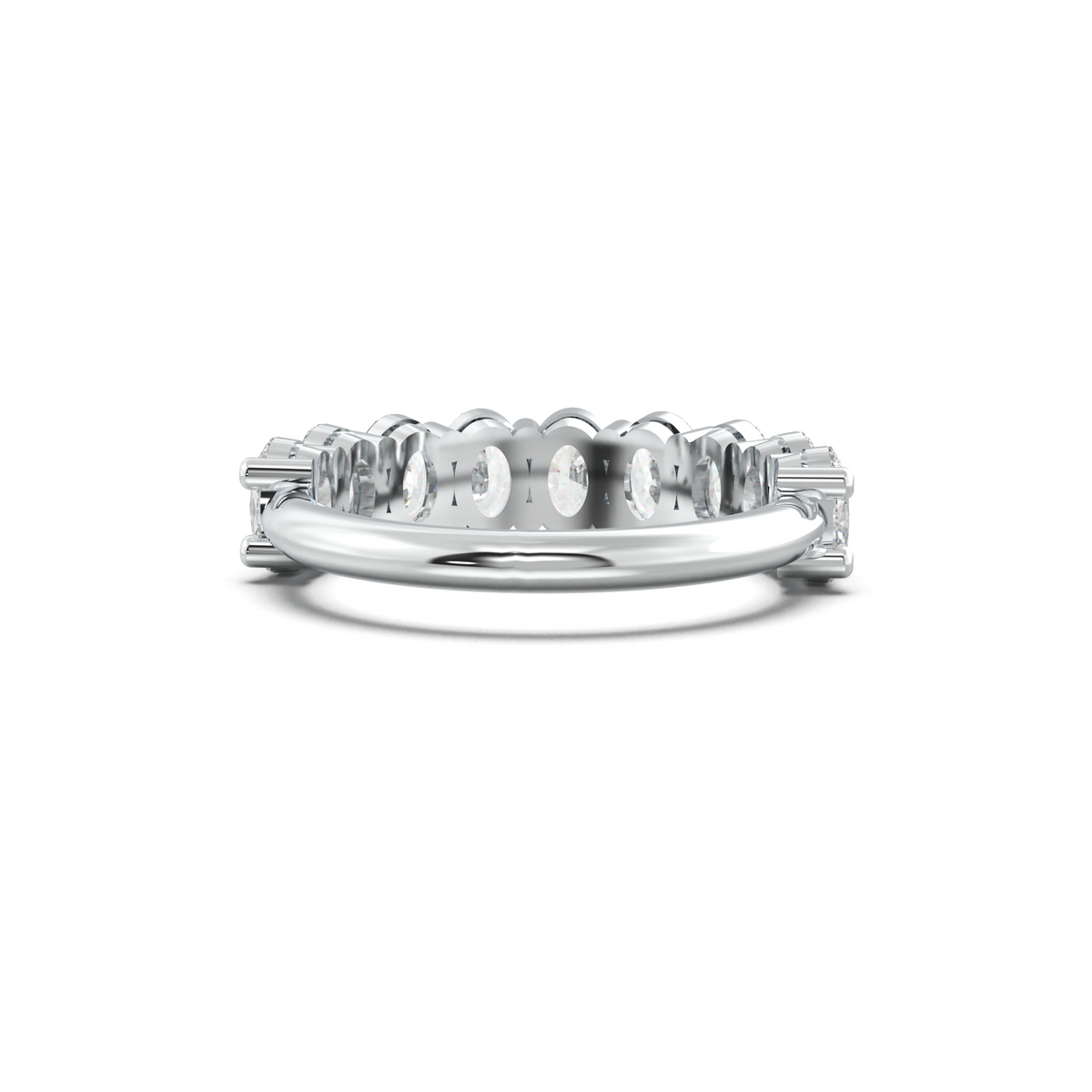 Nine-Oval Half-Eternity Wedding Band