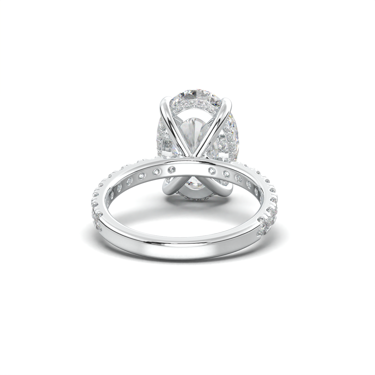 Cushion Hidden Halo Pavé Engagement Ring