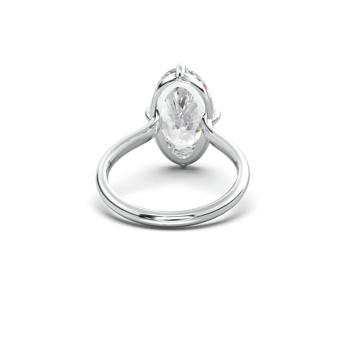 Elongated Moval Solitaire Engagement Ring