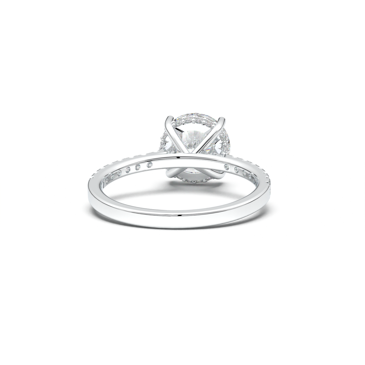 Round Pavé Engagement Ring
