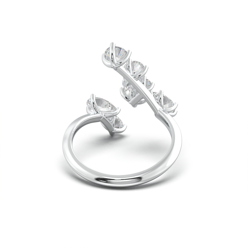 Asymmetric Mixed-Shape Diamond & Peridot Ring