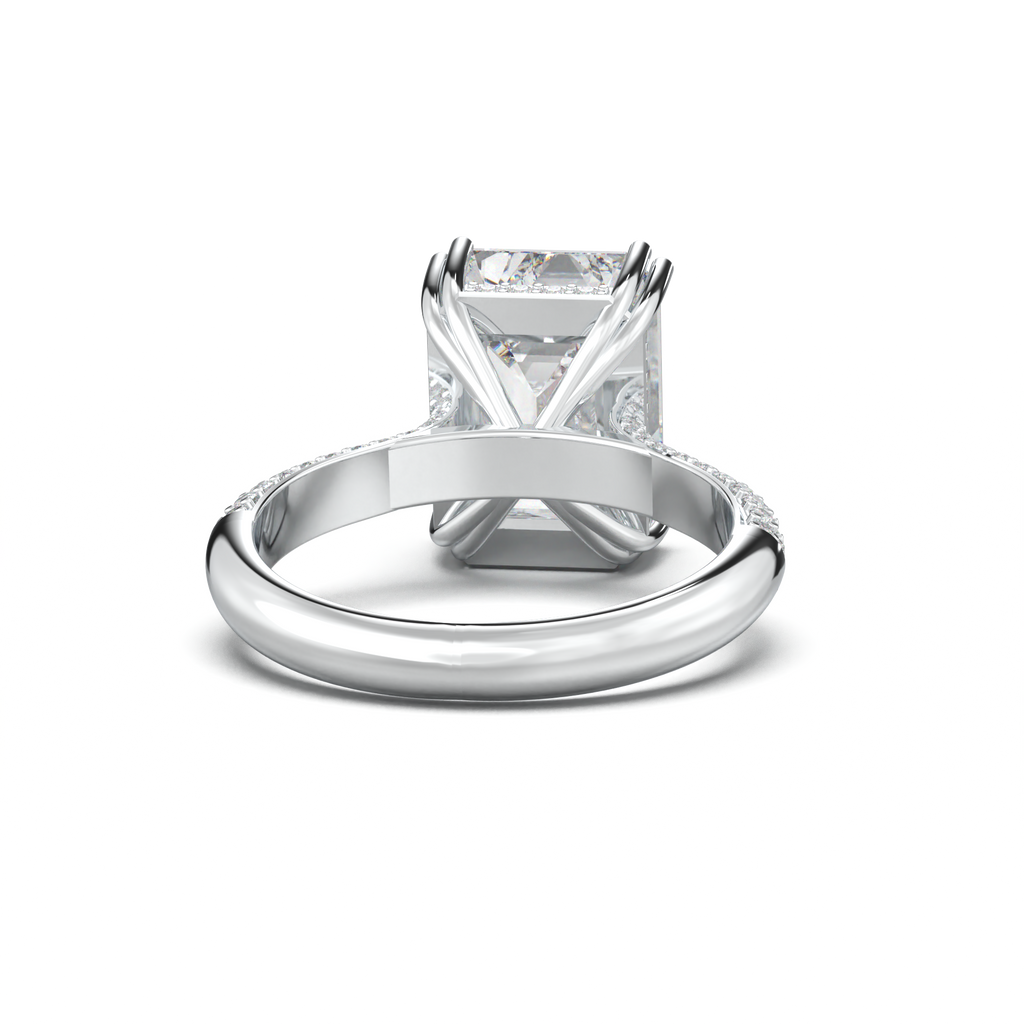 Emerald Double Pavé Engagement Ring