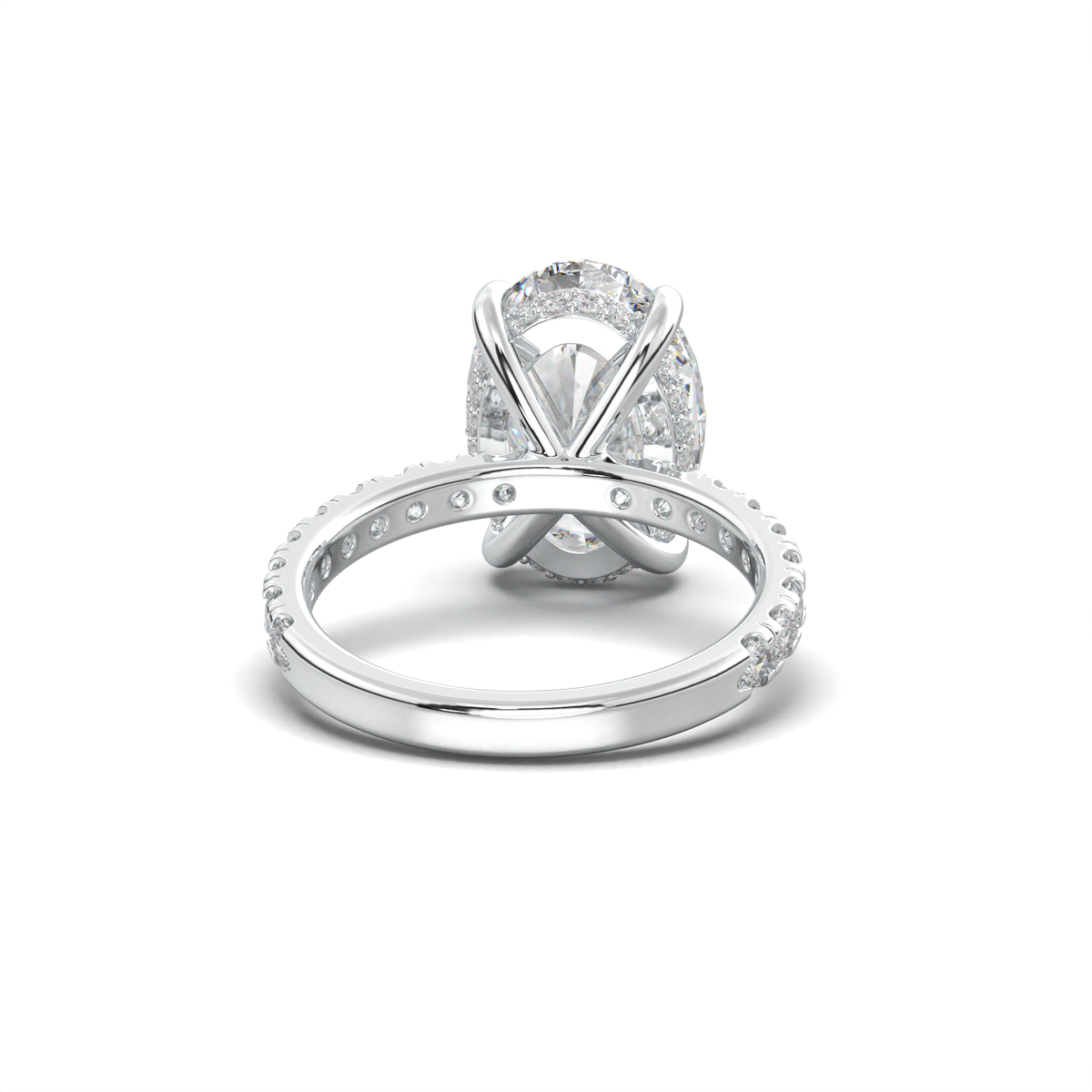 Oval Pavé Hidden Halo Engagement Ring