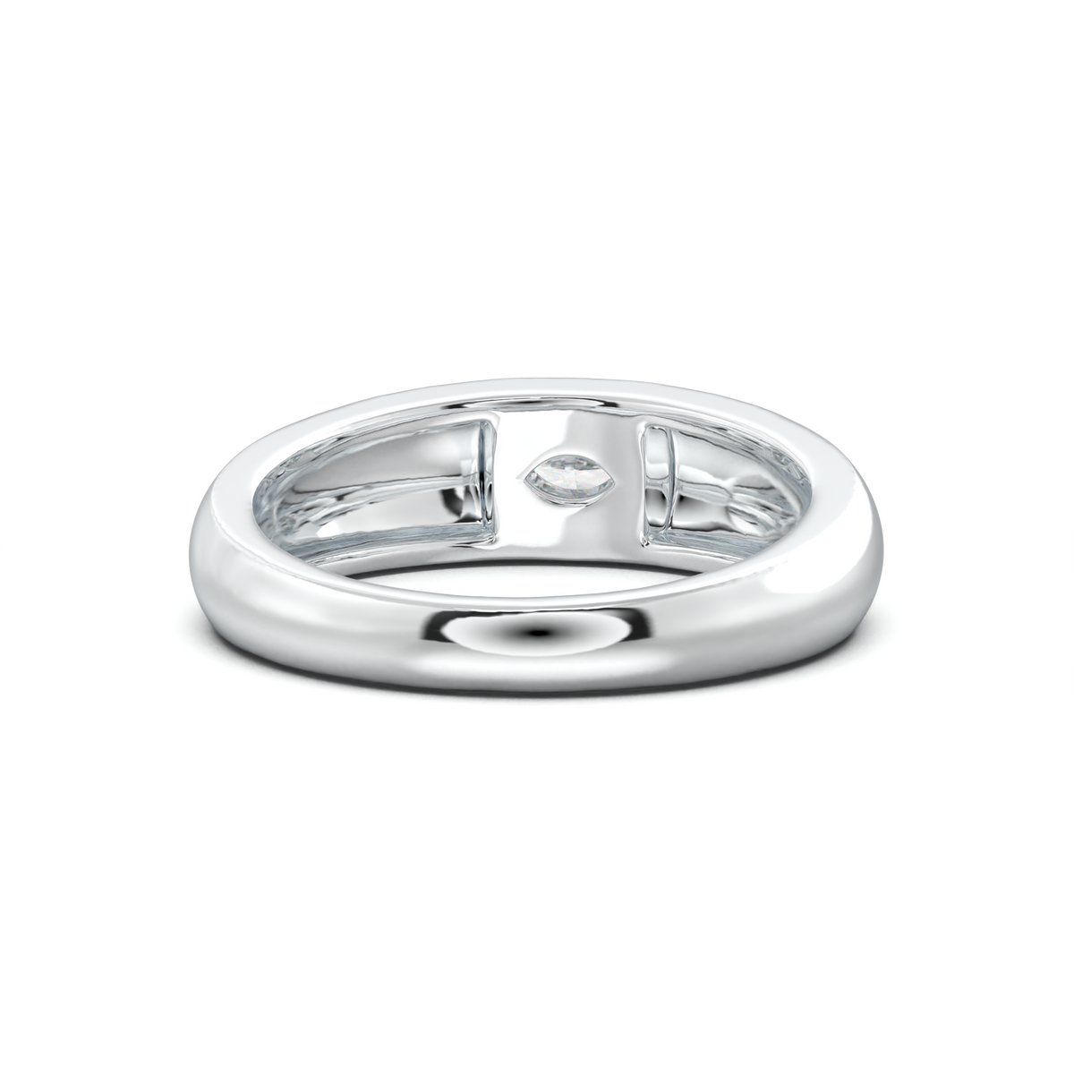 Flush-Set Marquise Men's Band