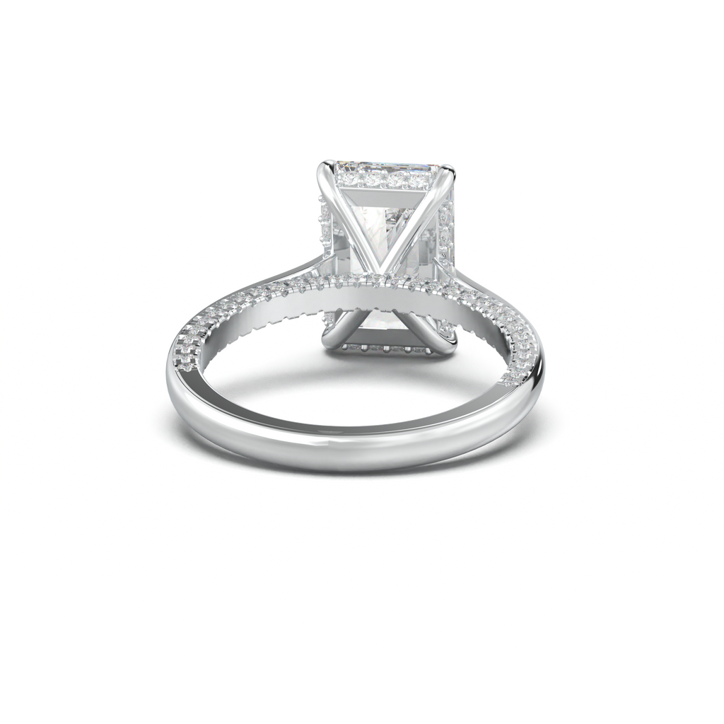 Radiant Pavé Hidden Halo Engagement Ring