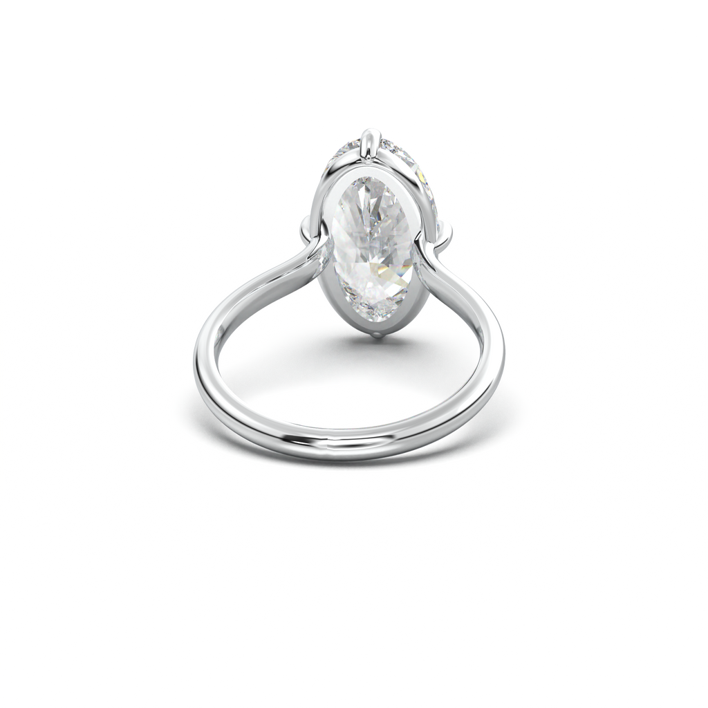Elongated Moval Solitaire Engagement Ring
