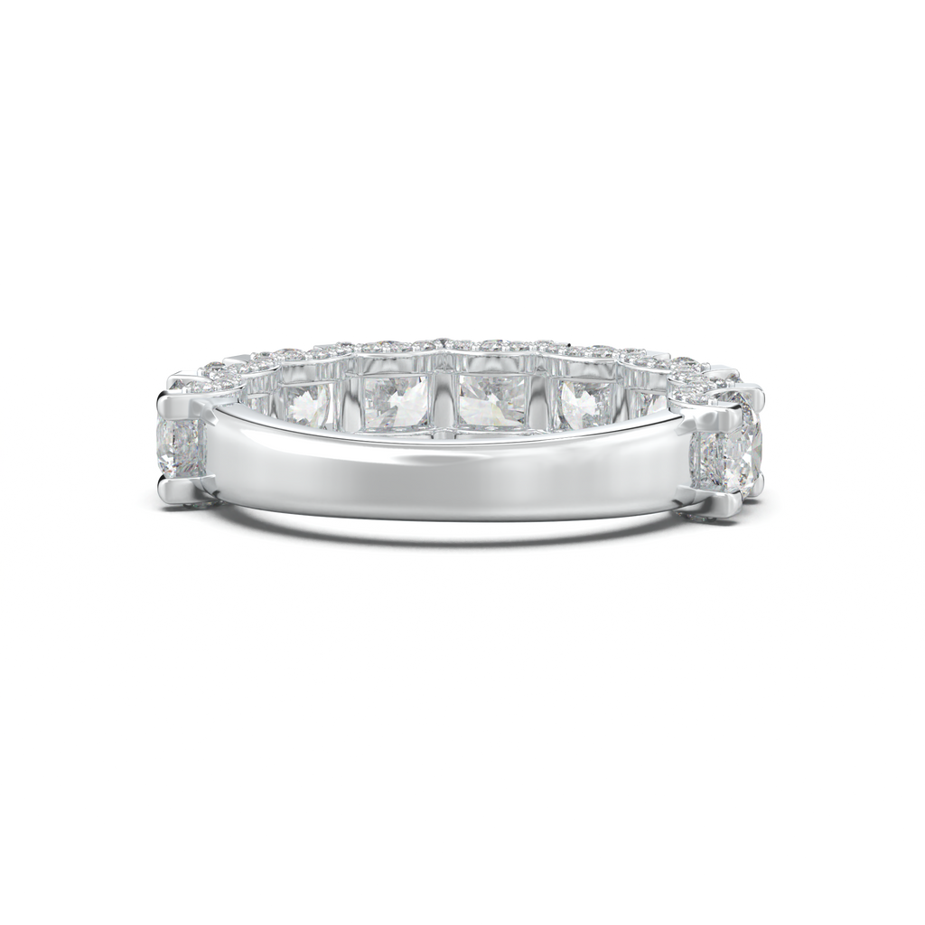 Round Diamond Pavé-Edge Wedding Band