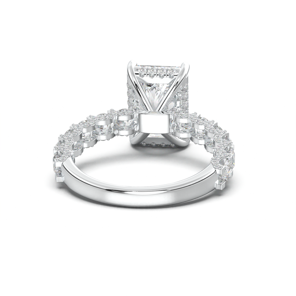 Radiant Diamond Band Engagement Ring