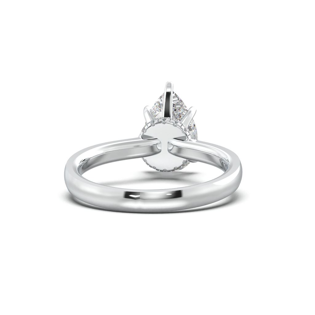 Round Hidden Halo Engagement Ring