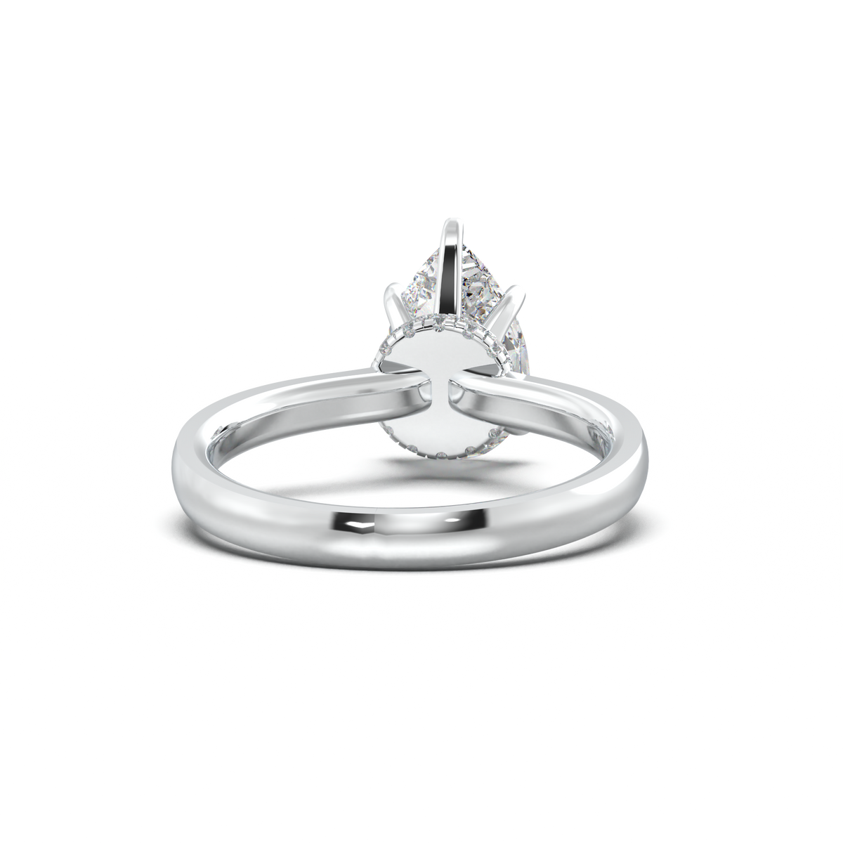 Round Hidden Halo Engagement Ring