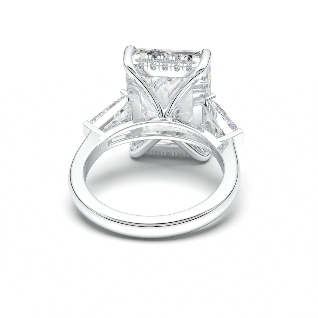 Radiant Baguette Hidden Halo Engagement Ring