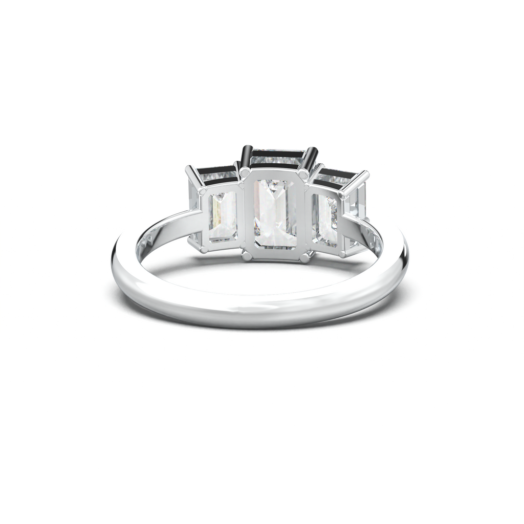Emerald Three-Stone Engagement Ring