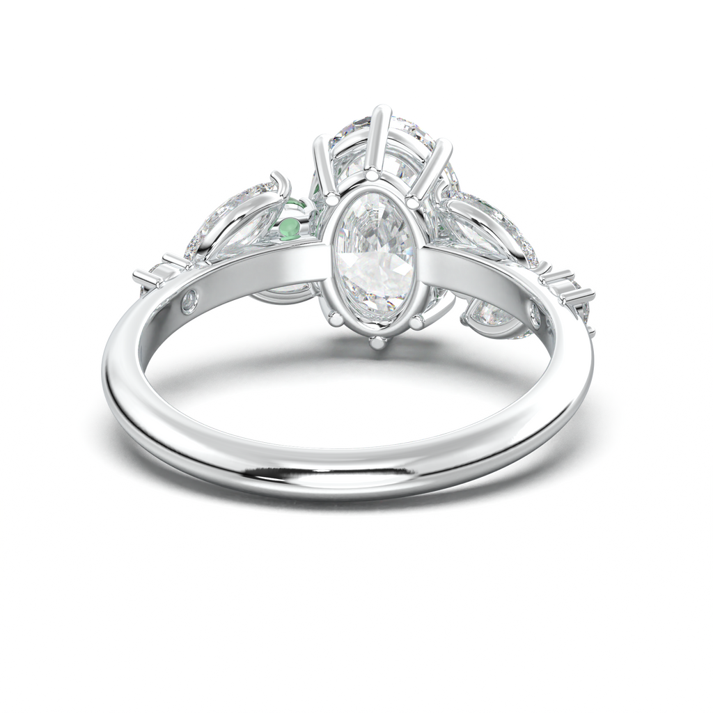 Oval Marquise-Accent Engagement Ring