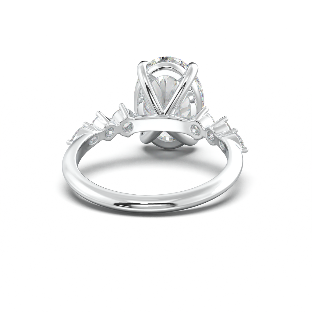 Oval Pear-Accent Engagement Ring