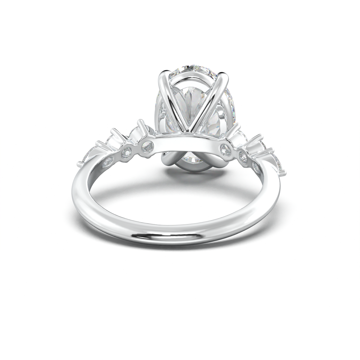 Oval Pear-Accent Engagement Ring