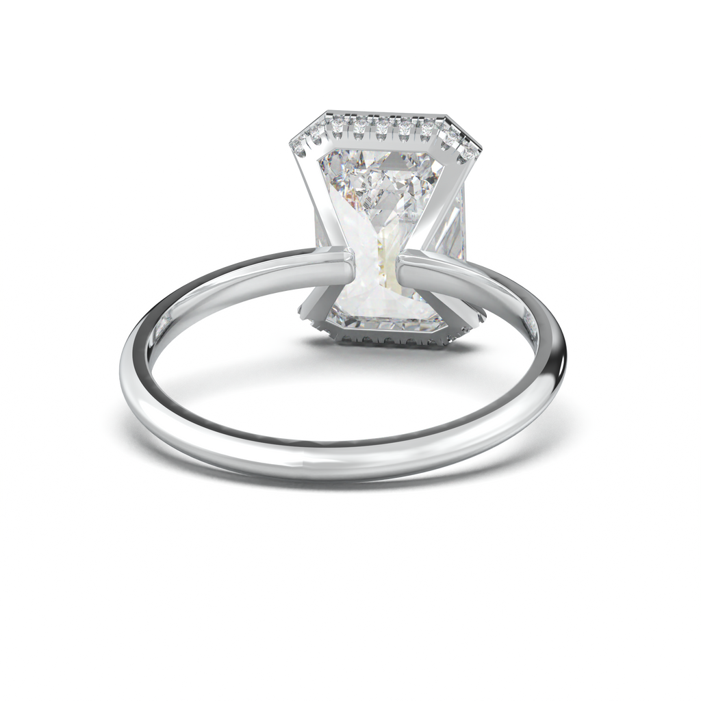 Emerald Hidden Halo Engagement Ring