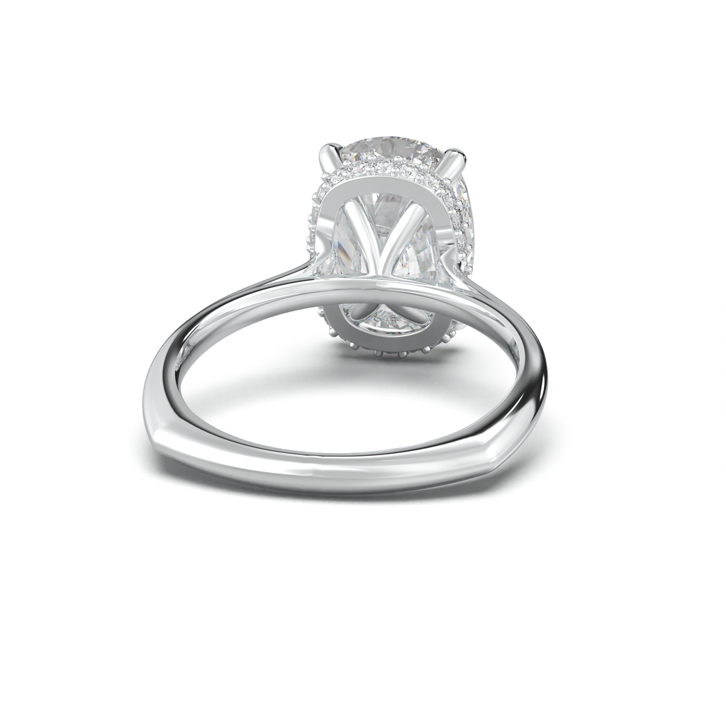 Cushion Hidden Halo Engagement Ring