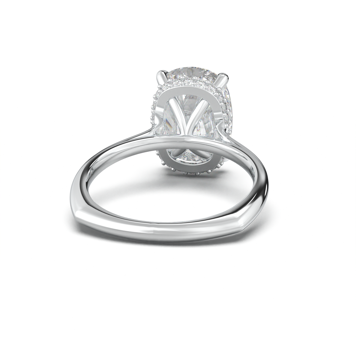 Cushion Hidden Halo Engagement Ring