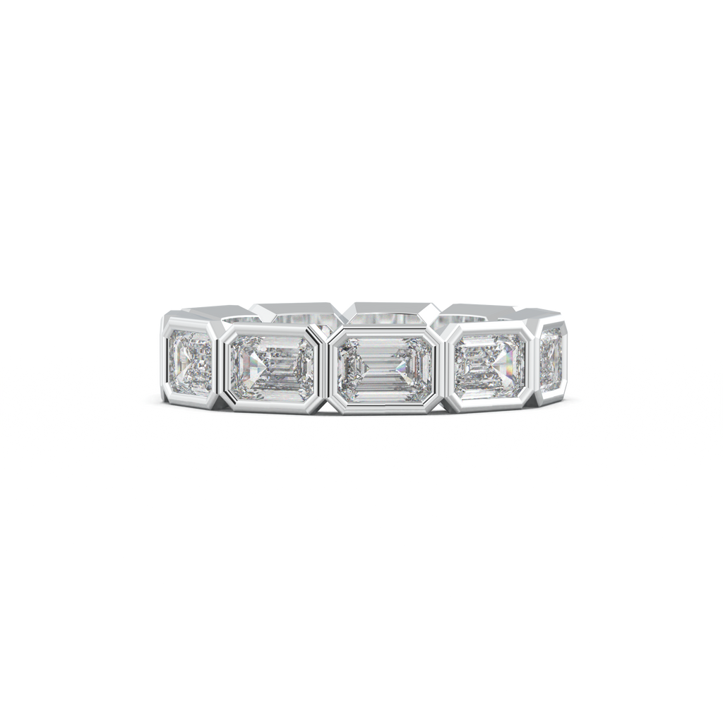Emerald-Cut Bezel-Style Eternity Wedding Band